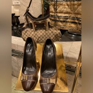 Gucci monogram canvas heels